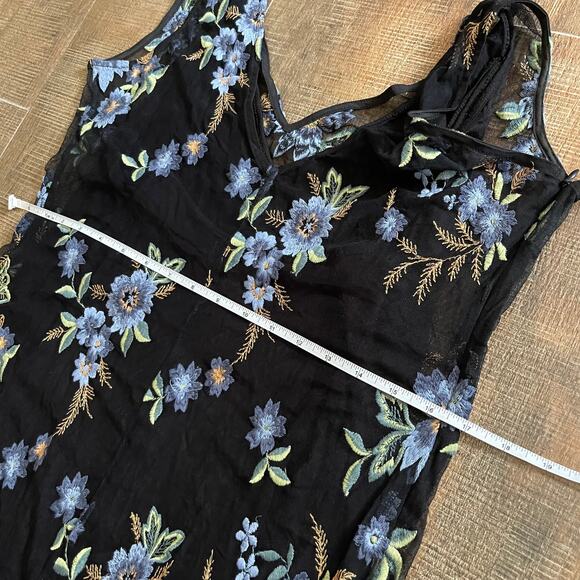 ECI New York Women's Floral Maxi Dress Two Layers Slip Dress Size 14 - Picture 9 of 11